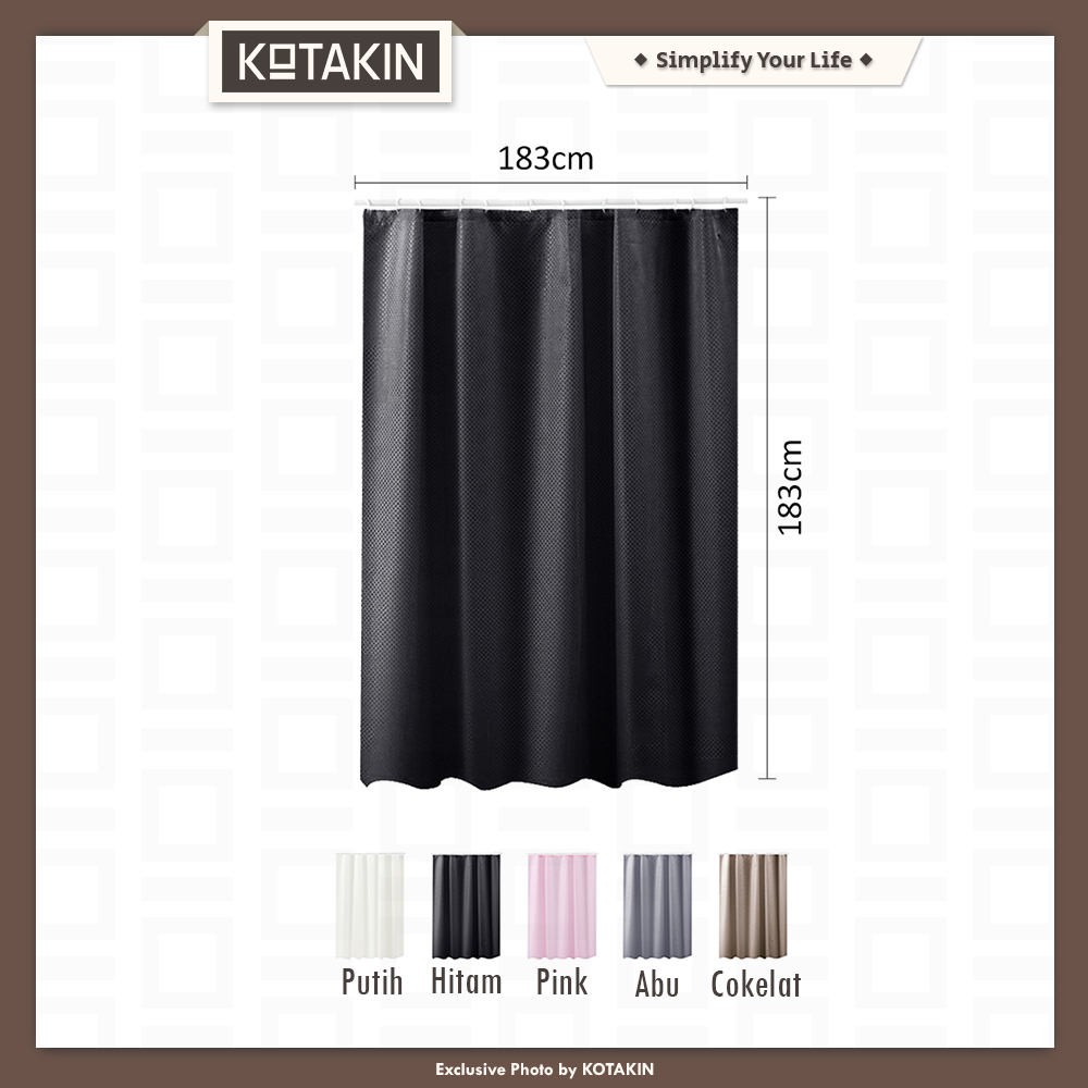 Tirai Kamar Mandi Tebal Anti Air